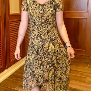 Kay Unger Neiman Marcus Silk Dress Size 2 Floral Midi